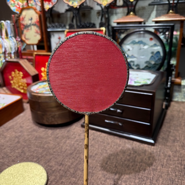 纯手工缂丝小圆扇12×28cm团扇苏绣双面绣
