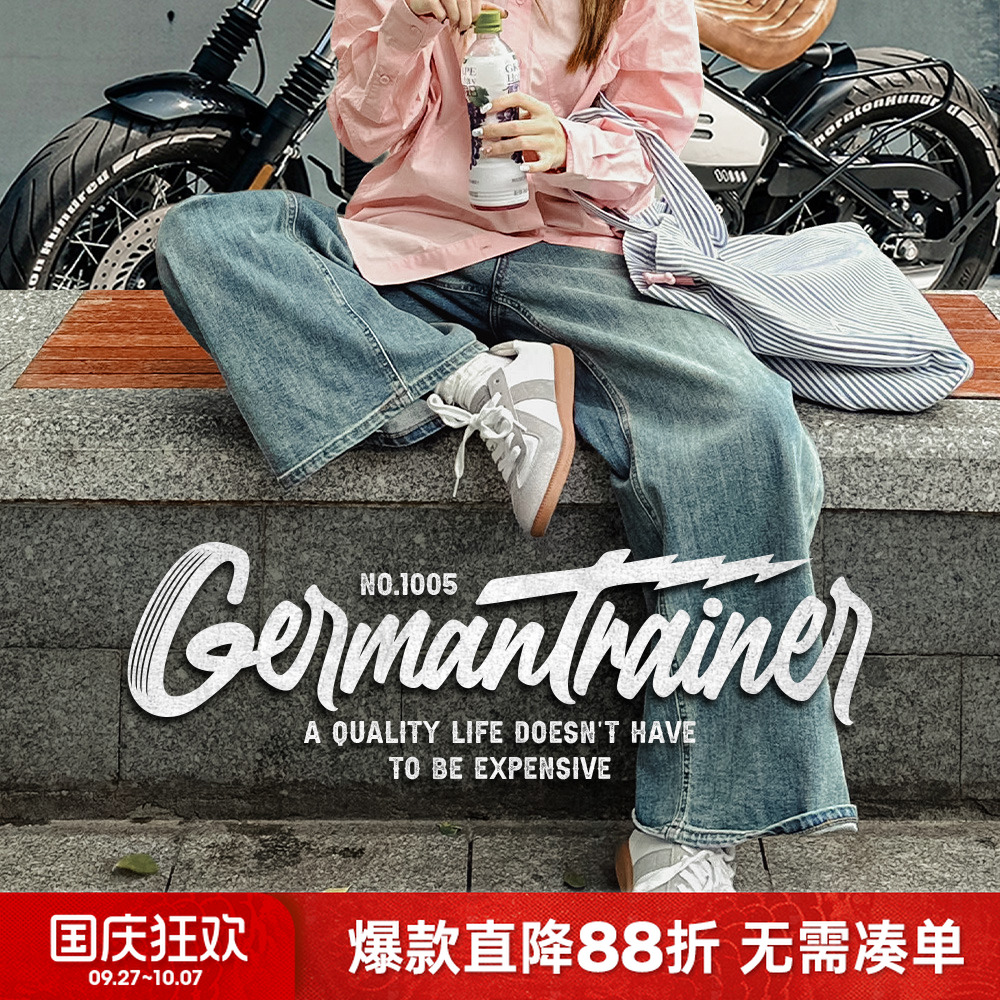 马登复古休闲运动小白训练鞋阿美咔叽百搭日常平底德训滑板鞋女