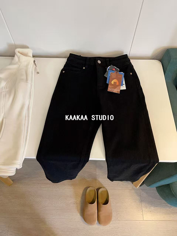 REKAYYA“法棍裤”莱赛尔天丝洋气柔软舒适植绒四面弹九分牛仔裤