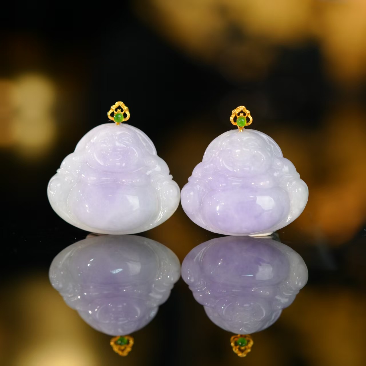 【初见珠宝】18K金翡翠佛公吊坠18-3C375X129【多样性发一件】27x22mm