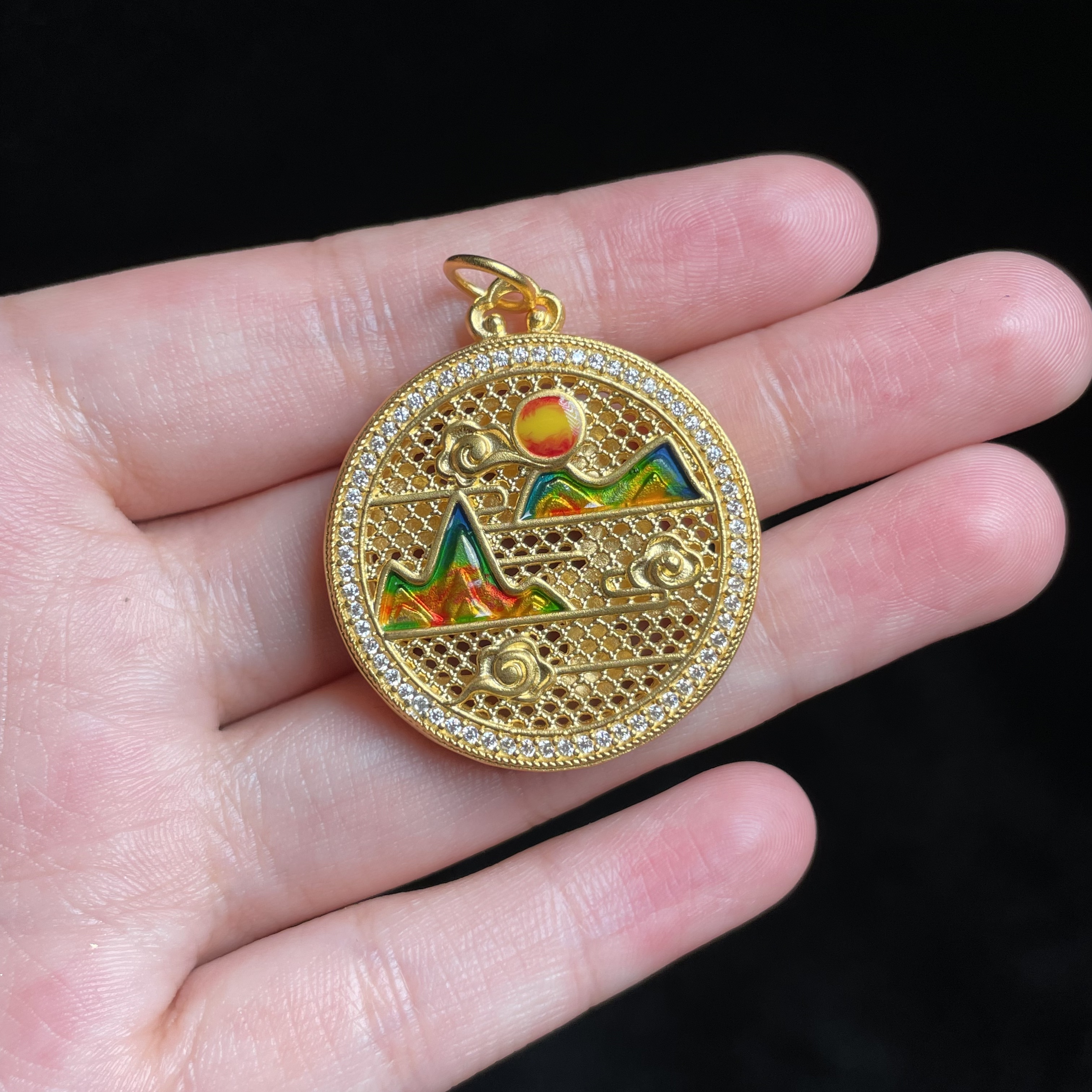 足银银制品 L足银银制品 【玉氏珠宝】足银祥云圆牌吊坠 CAN31100