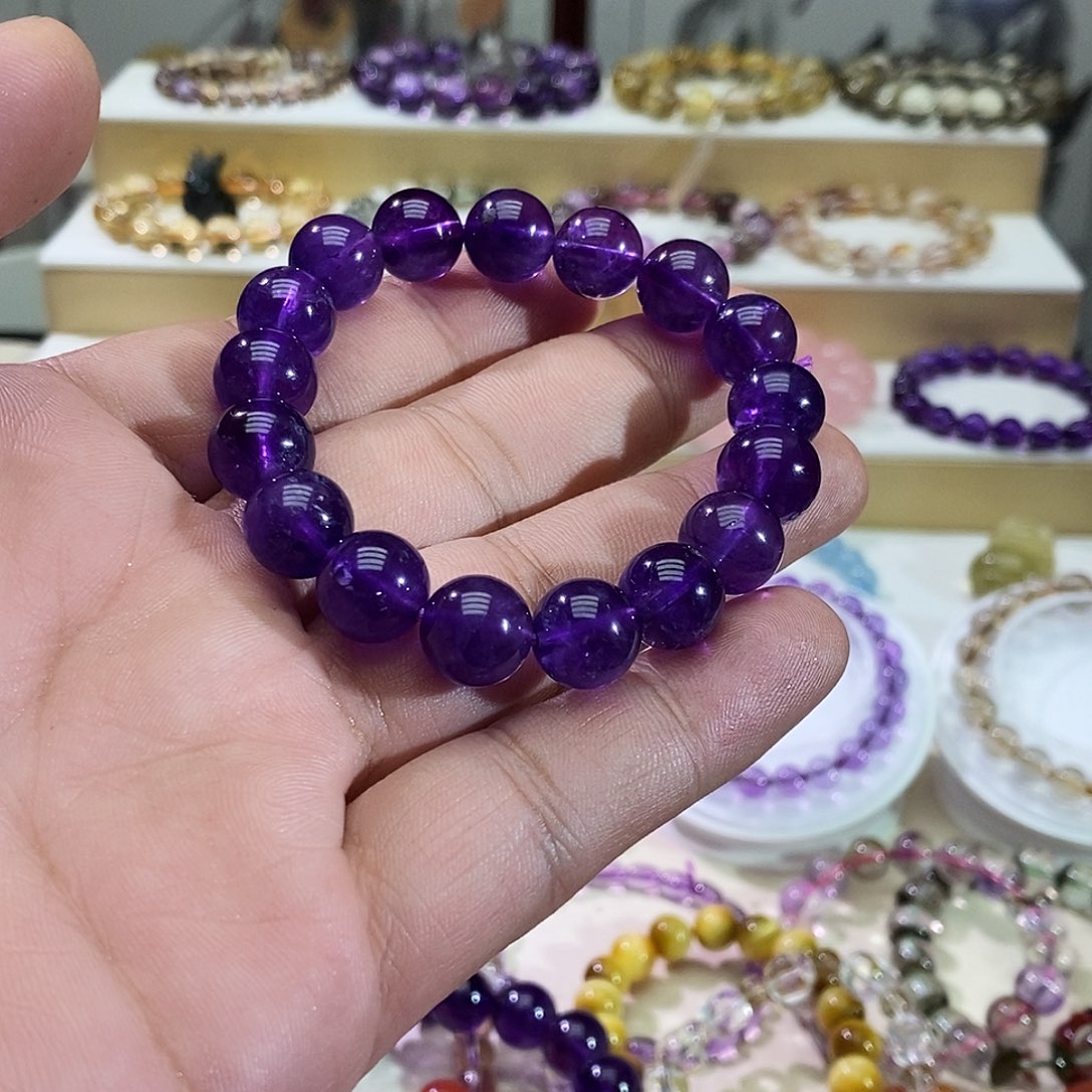 水晶手链未镶嵌乌拉圭紫水晶手串