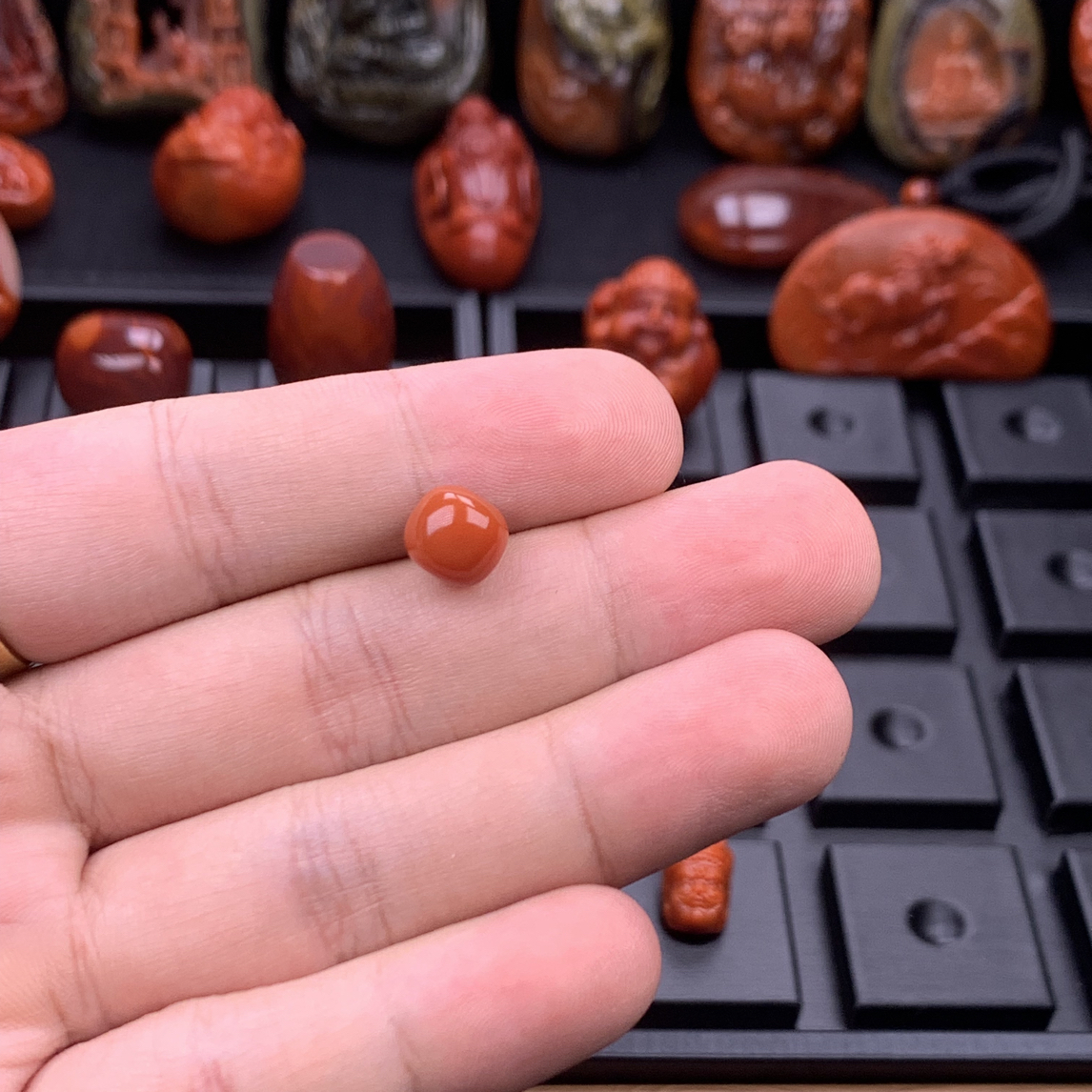 南红川料原矿老型单珠9mm