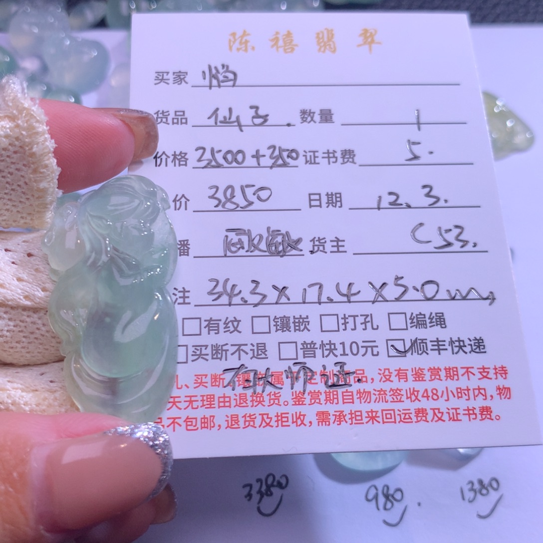 悄***豆翡翠未镶嵌吊坠(不含链)翡翠吊坠