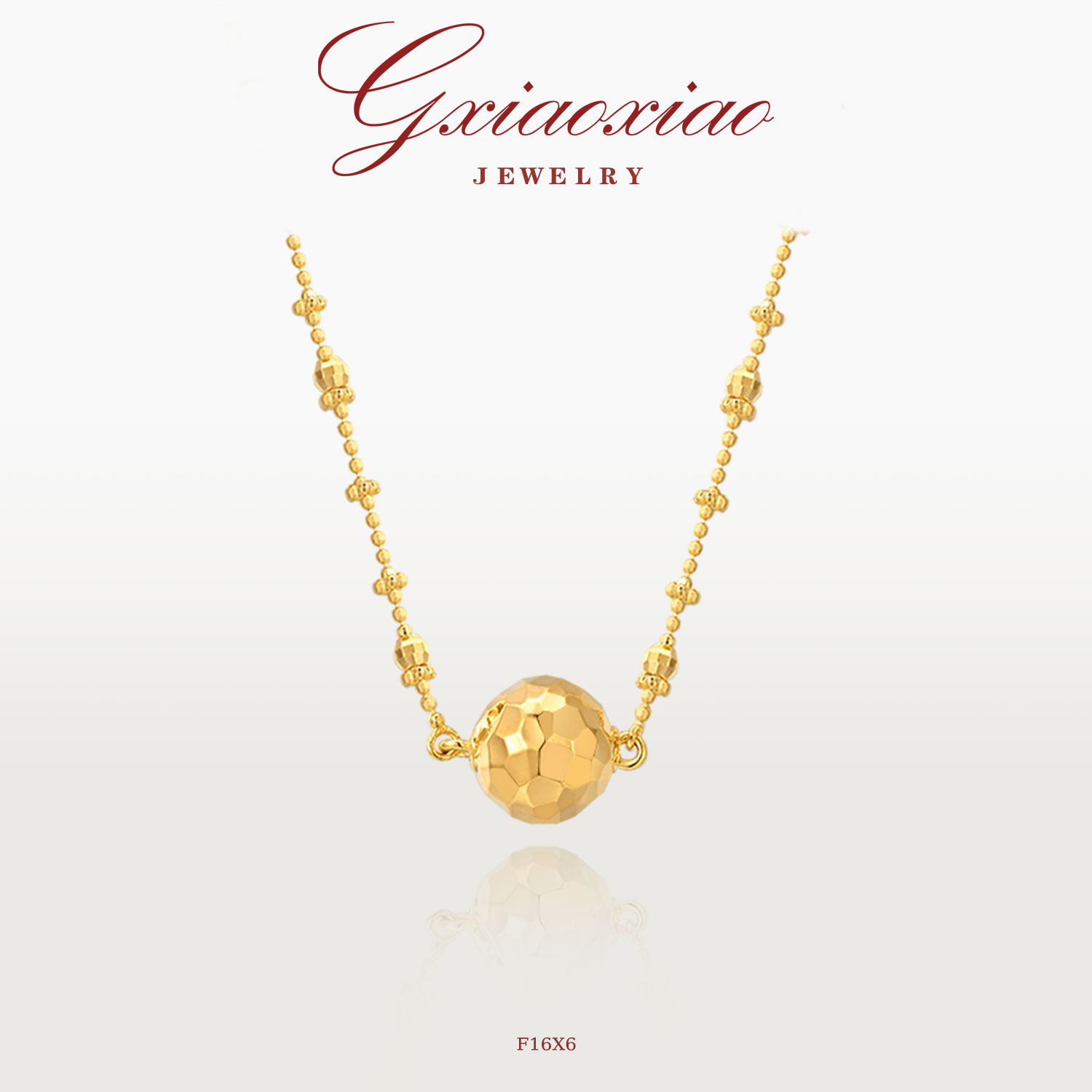 G XIAOXIO 925银 镀K金【闪耀灯球】高级感球形项链 F16X6 F16X7