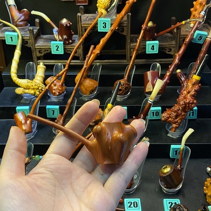 财***哥大叶紫檀（黑酸枝木类）檬子木烟斗