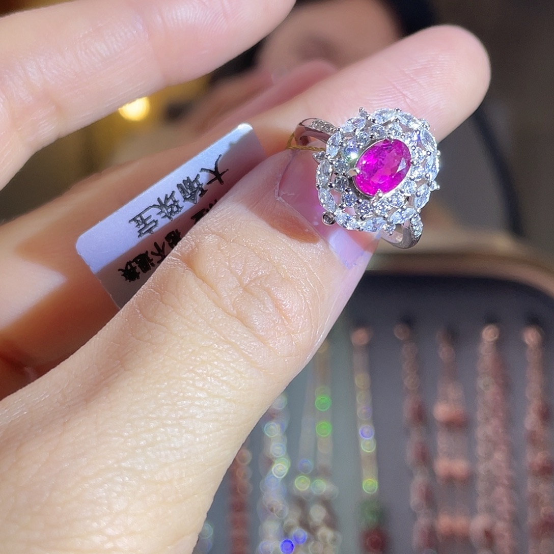 碧玺银S925镶嵌戒指