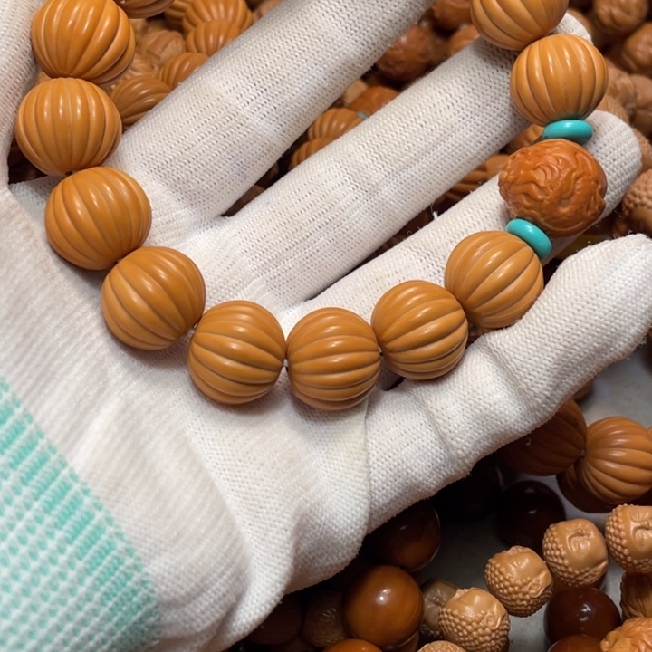 猴头核桃手串杨*洋瓜珠泛油