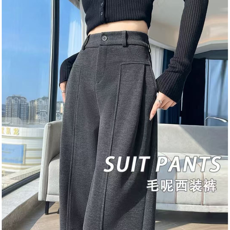 【羊绒蚕丝+运费险】2025秋冬休闲加厚绒阔腿毛裤