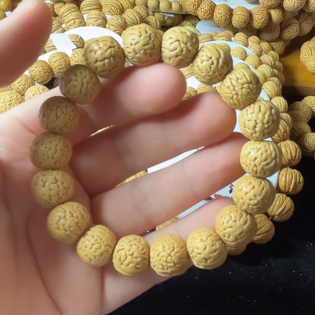 桃核手串14尺寸金豆
