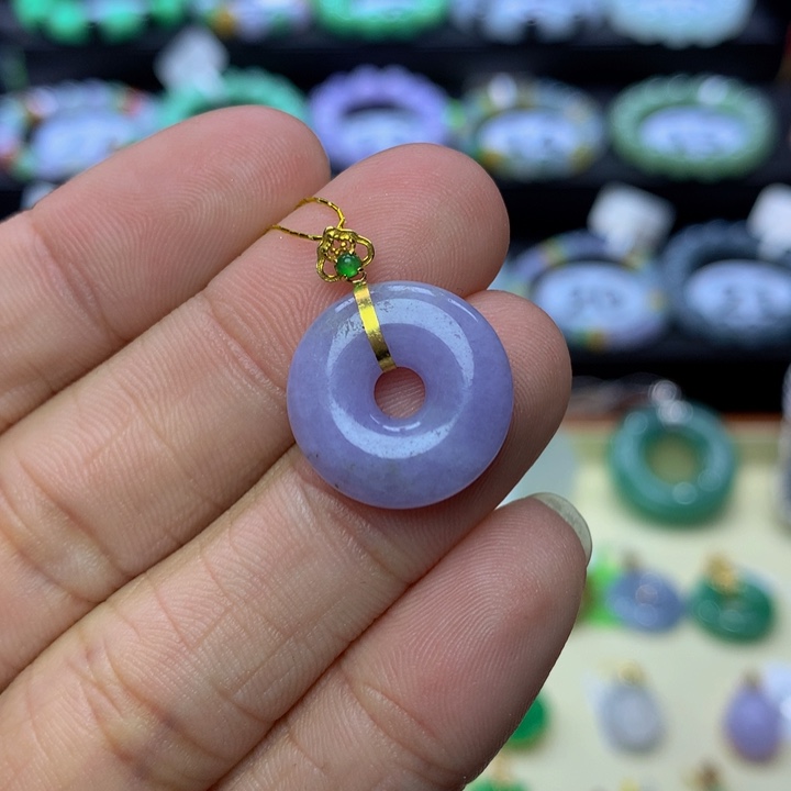 翡翠手链18K金镶嵌翡翠 