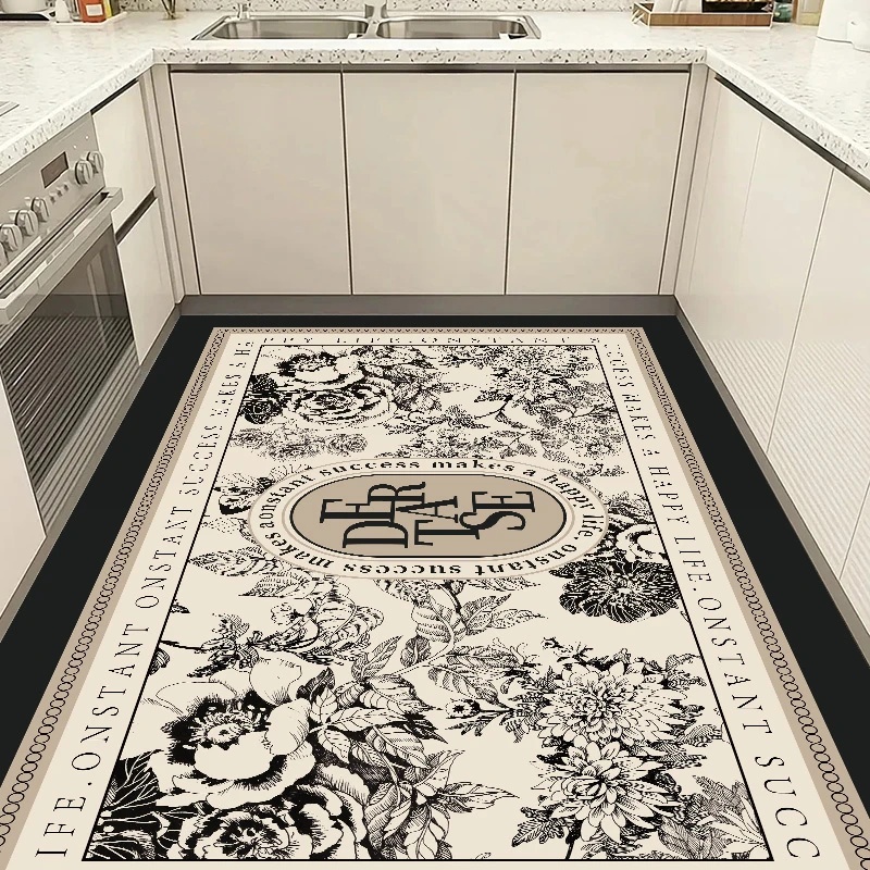 HY27-100×200轻奢硅藻泥吸水防滑地毯地垫厨房床边毯卧室可裁剪