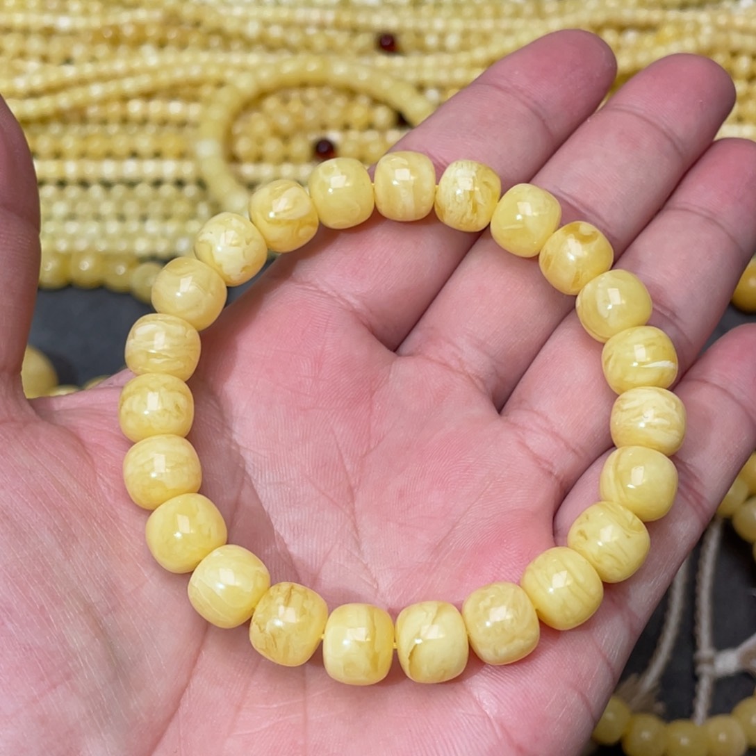 蜜蜡裸石未镶嵌蜜蜡手串10.2mm