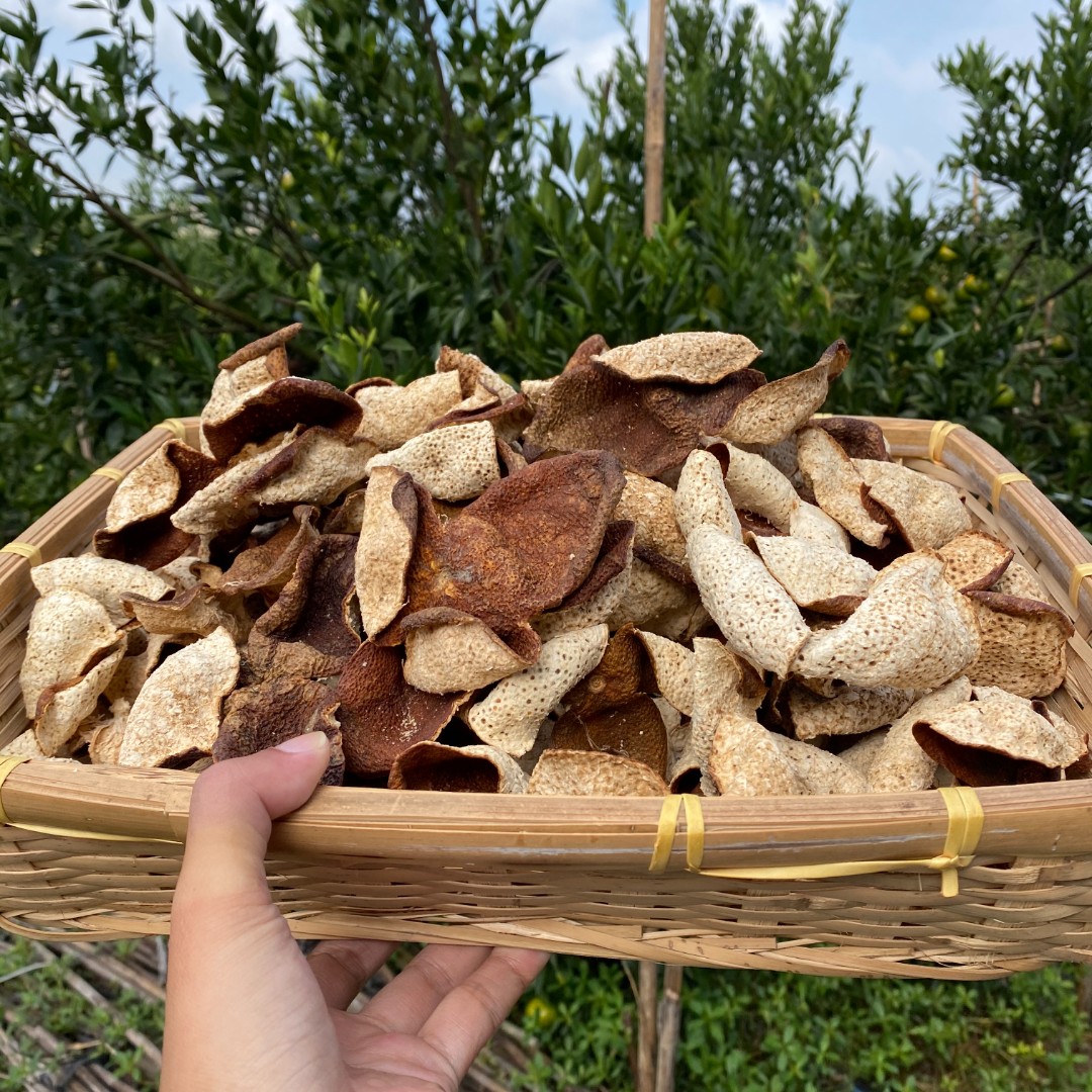 2024新会陈皮东甲老树圈枝大红皮（天然生晒）冬后太熟果蒂自然脱落