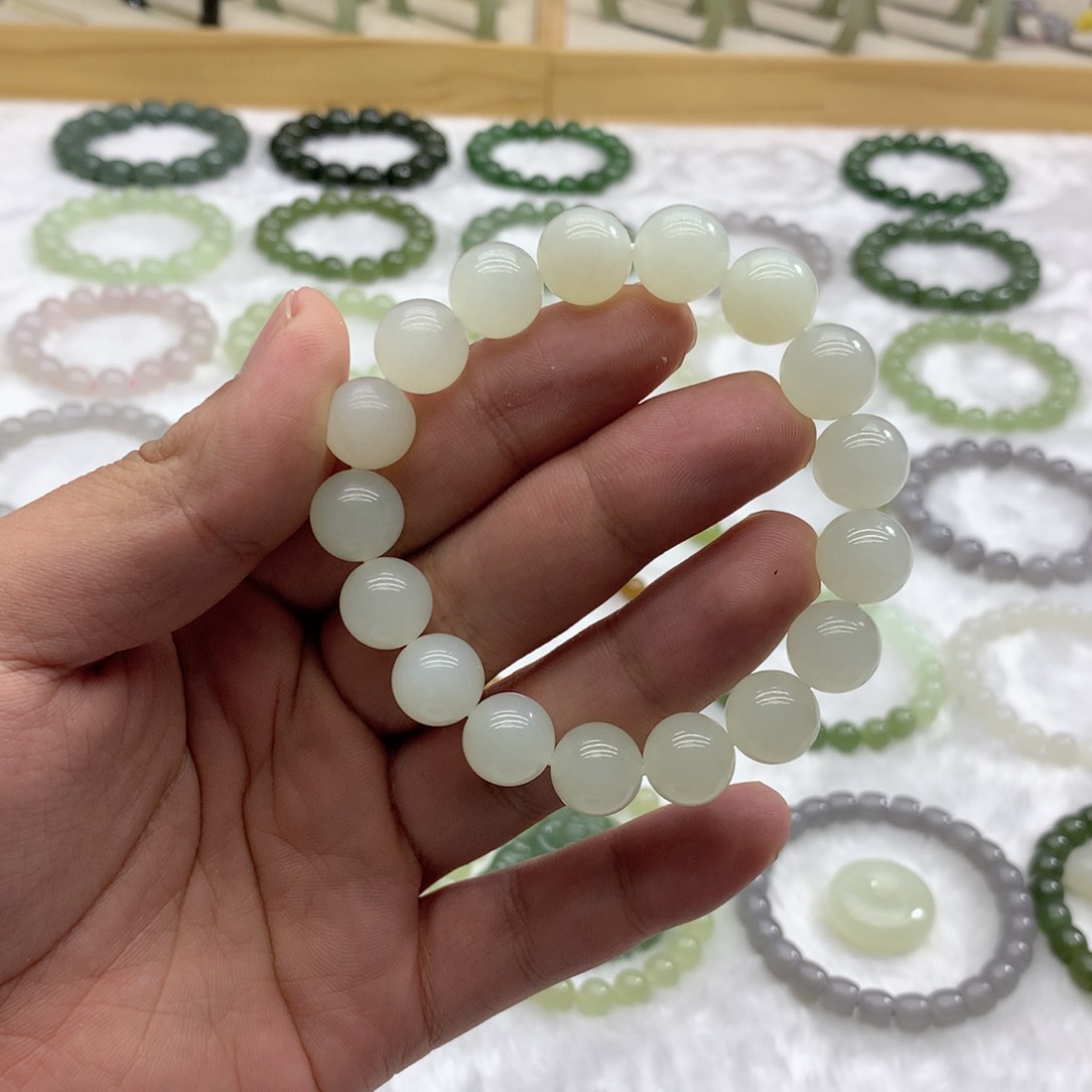 未镶嵌手串和田玉（白玉12）