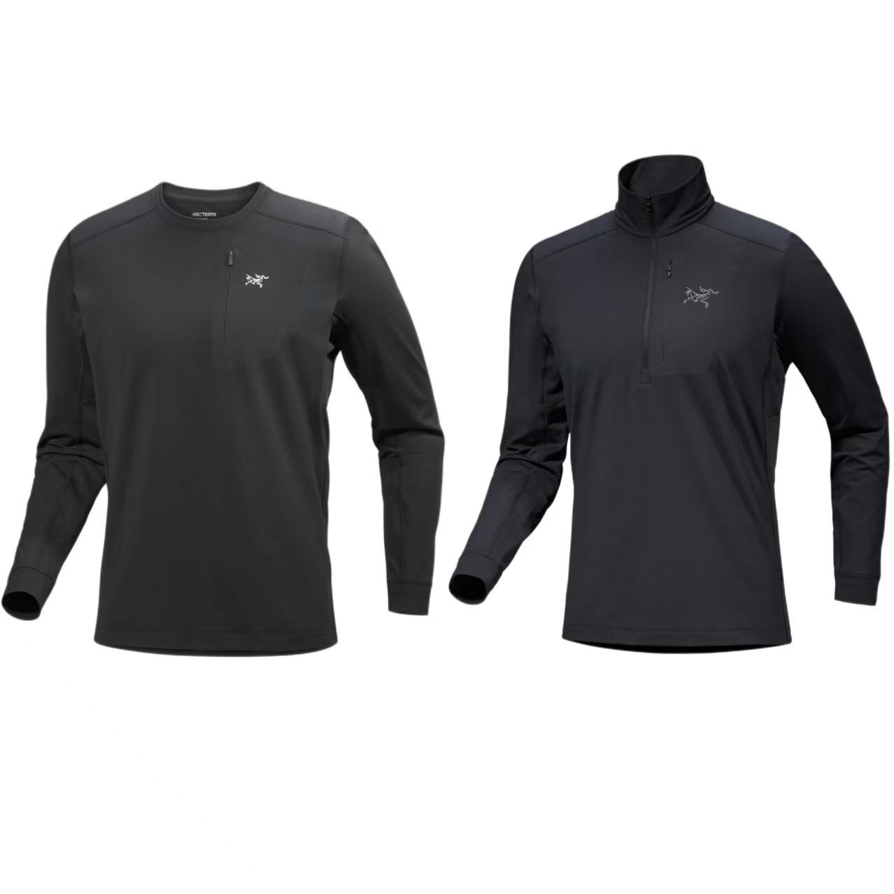 Arcteryx 始祖鸟Rho LT Zip纯色立领logo印花抓绒半拉链保暖层