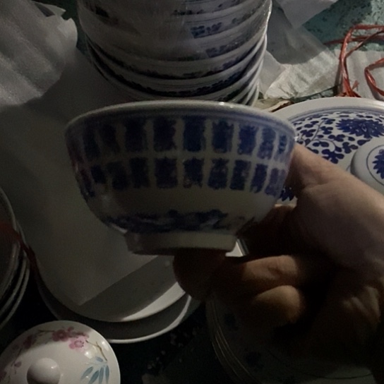 万寿4寸小茶碗青花