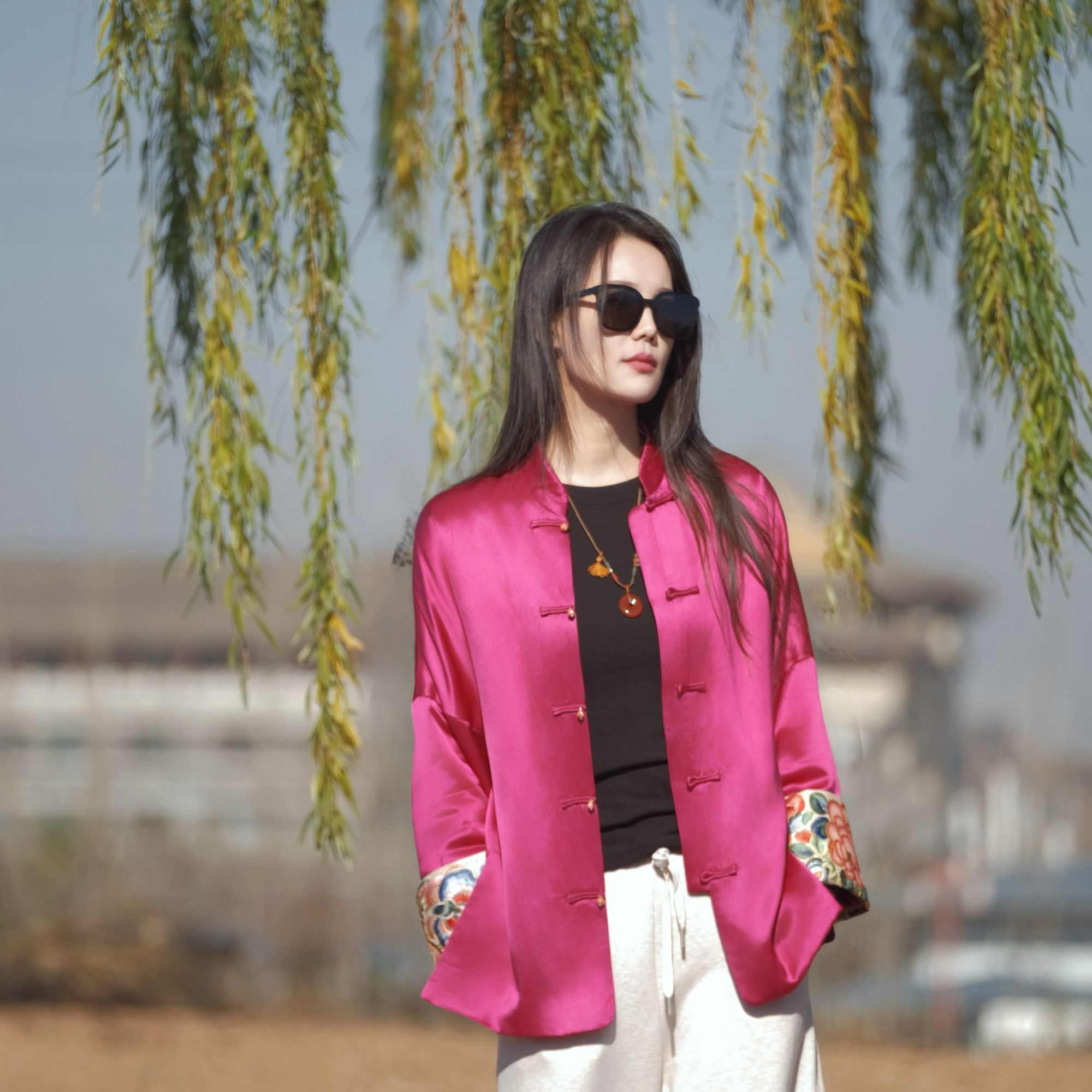 彩彩美学定制【海棠】重工刺绣新中式秋冬棉服外套WY-A041