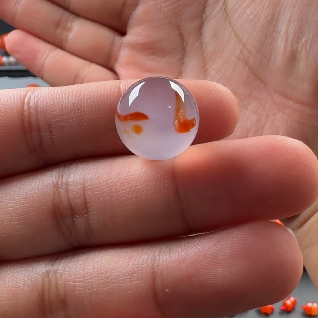 南红玛瑙未镶嵌干掌飘花14.8mm