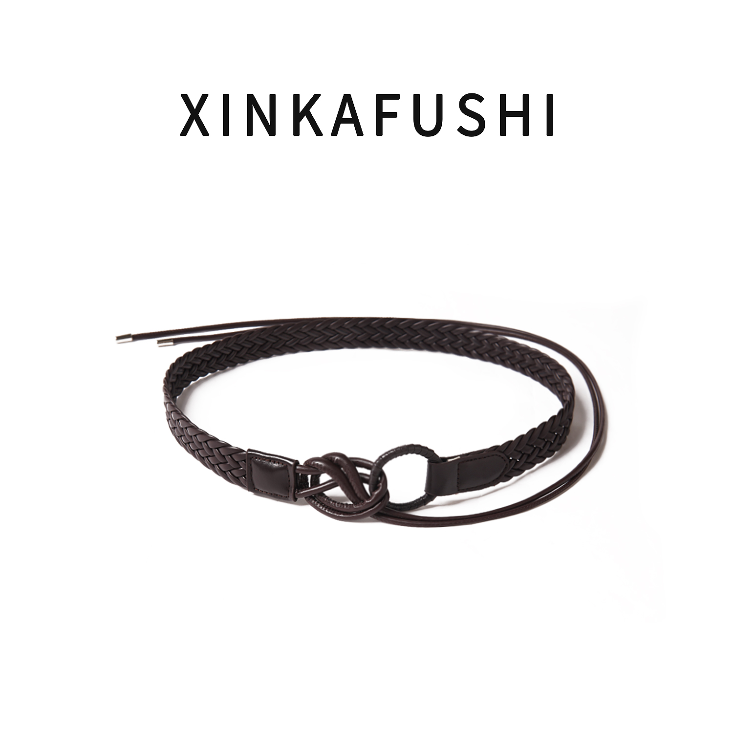 手工编织圆扣长绳复古休闲百搭腰带YN3223