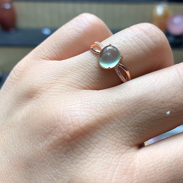 水晶水晶戒指银S925镶嵌