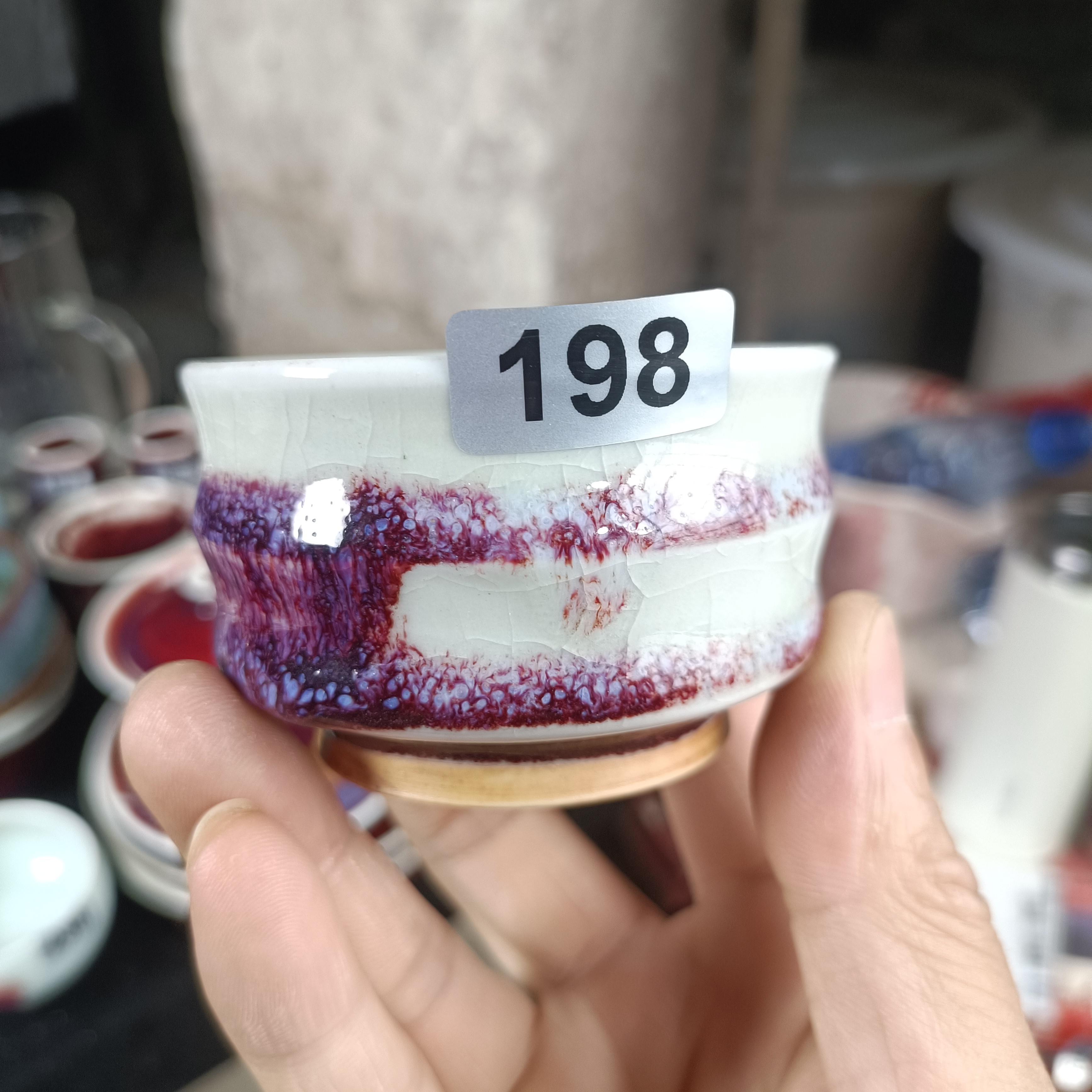 198全手工拉胚钧瓷竹节杯原矿釉自然窑变主人杯自然窑变一物一拍