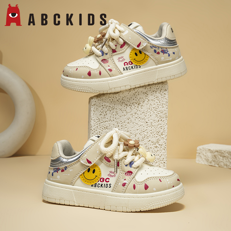 Abckids儿童新款轻便舒适休闲鞋时尚百搭男女童板鞋宝宝童鞋鞋子