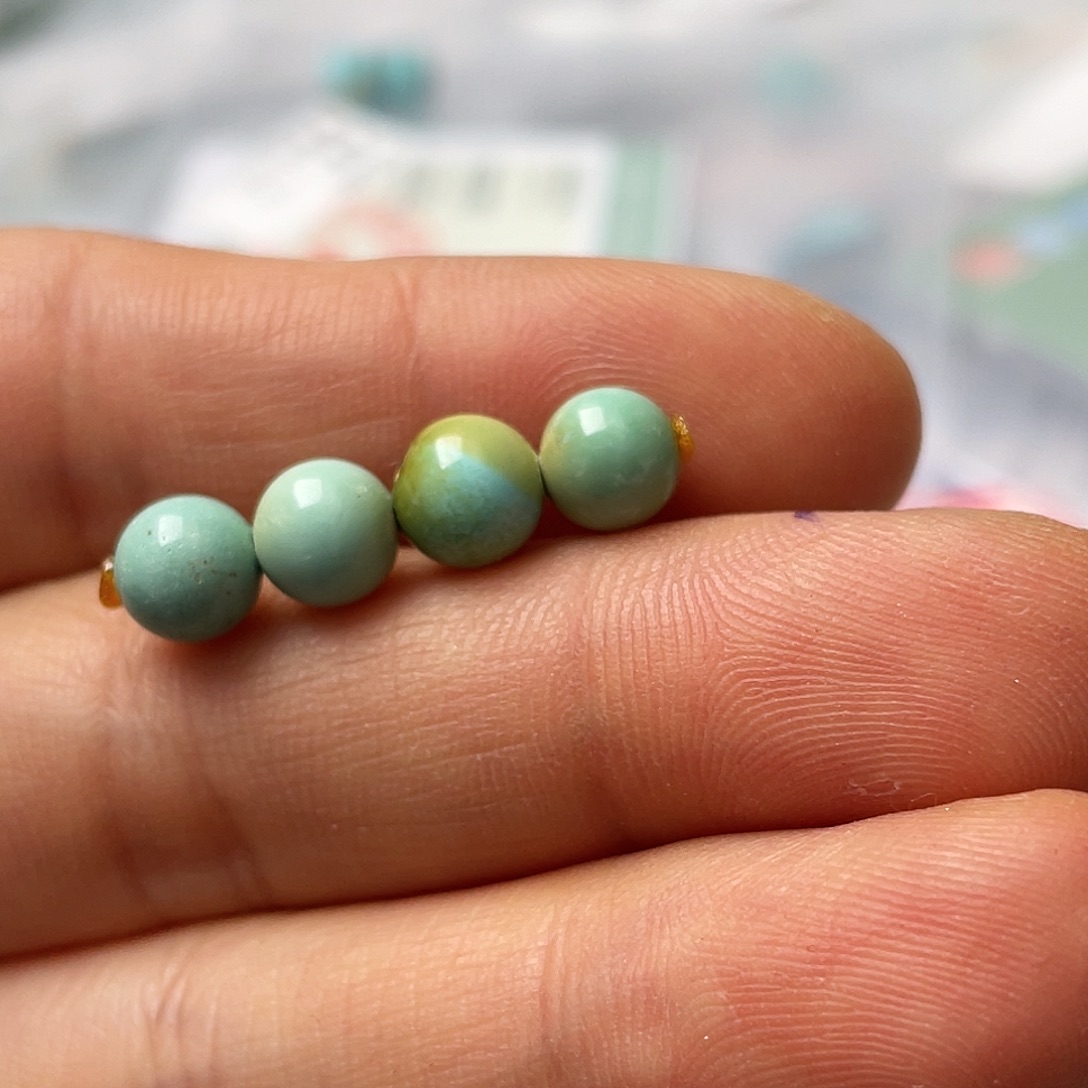 绿松石珠宝半成品18K金镶嵌