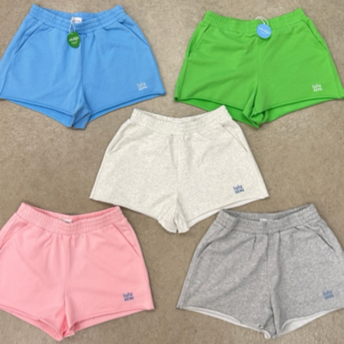 luluzou08460短裤百搭刺绣夏季时尚城市运动风成人薄款纯色韩版