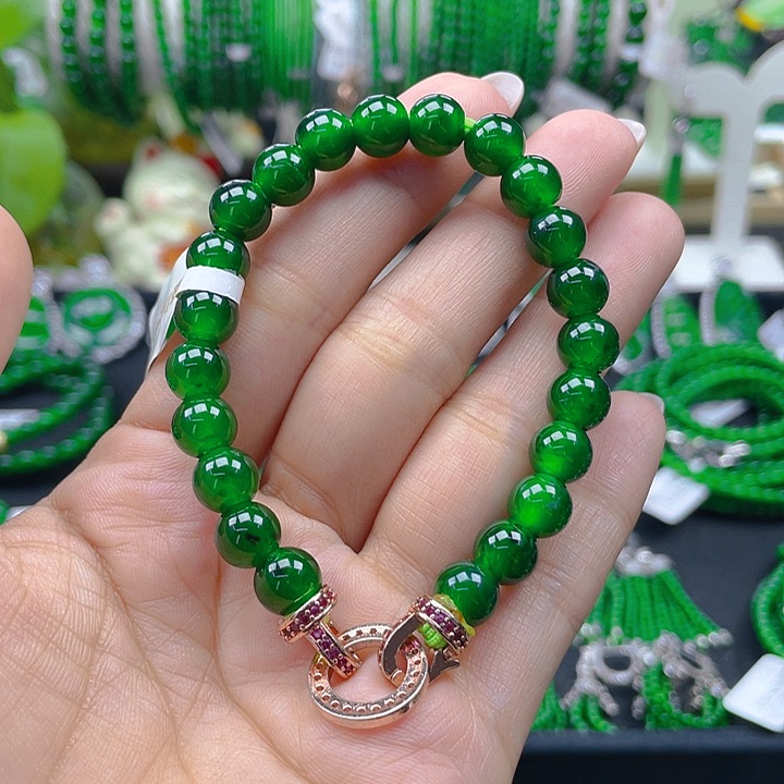 翡翠手链未镶嵌圆珠手链8