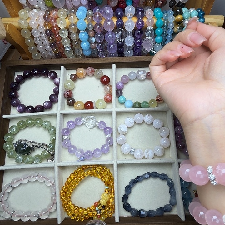 烟晶手链银S925镶嵌