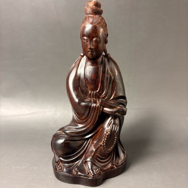 木器竹木雕刻 观音摆件