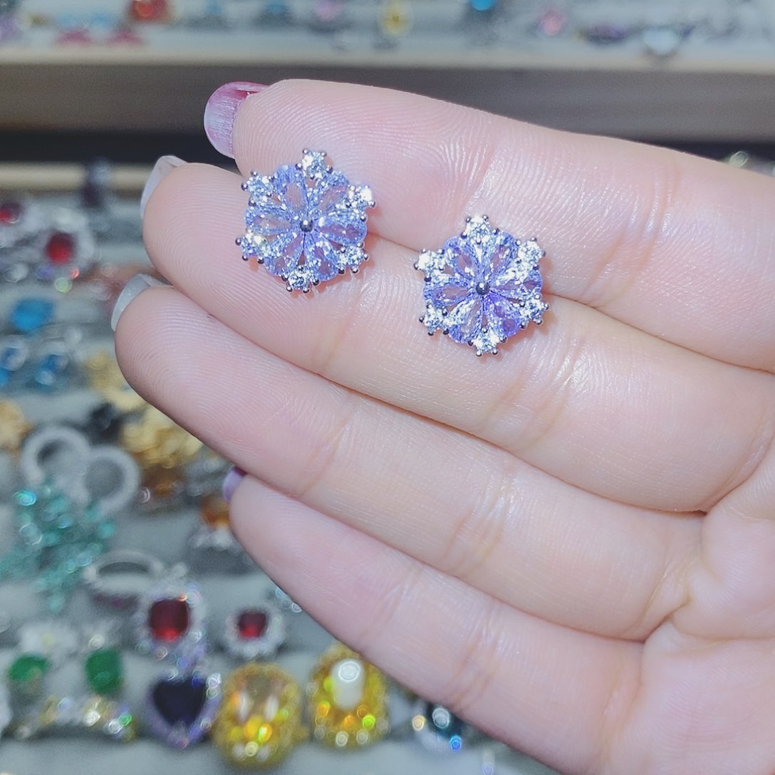 【闪购商品】托帕石耳饰银S925镶嵌