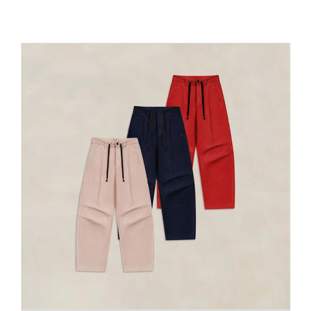 “山玥”2025秋冬加绒加厚灯芯绒阔腿轻奢 裤子