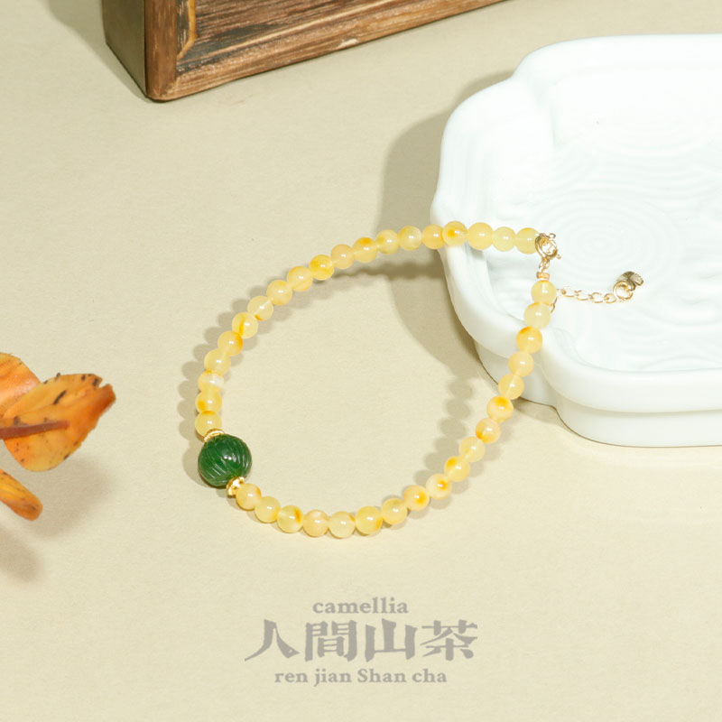 人间山茶 M1-1214 蜜蜡手链多样性发其一