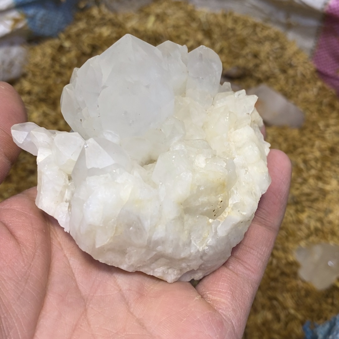 水晶水晶原石摆件未镶嵌蓝*