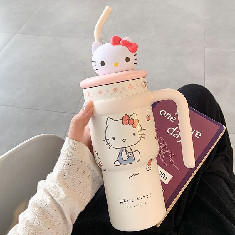 HelloKitty保温杯大容量保冷女吸管水杯子巨无霸冰霸杯生日礼物