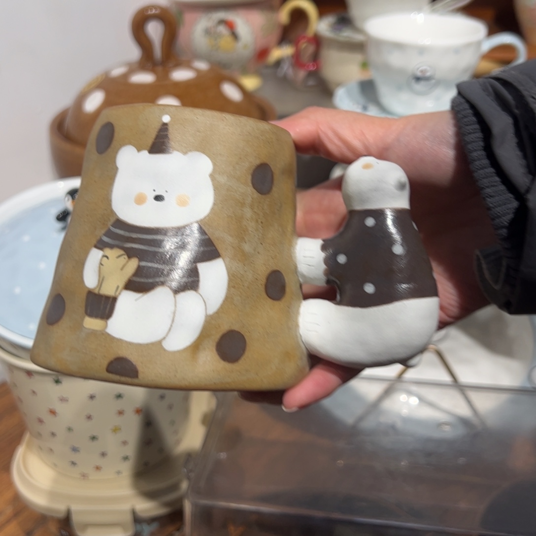 北极熊马克杯景德镇手作