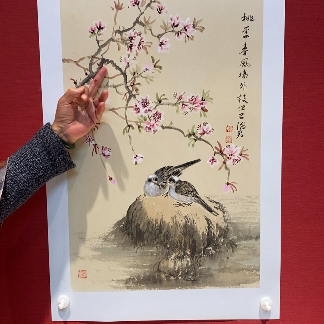 国画锦麟艺术新年双人联展笔会现场