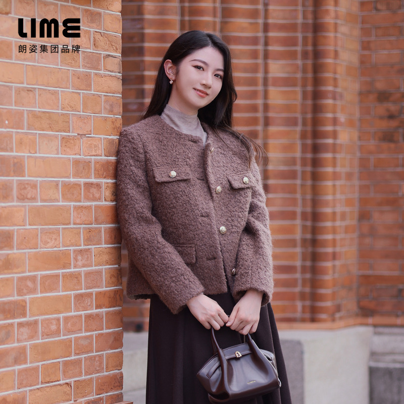 LIME/莱茵【循迹真我】冬高端气质千金风花呢上衣外套LDGD9AWHC801