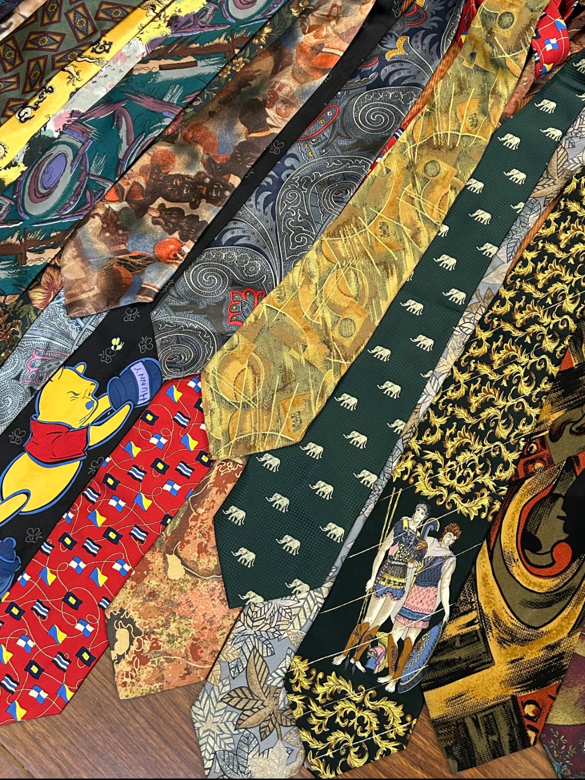 vintage古着复古风领带巴洛克腰果花提花条纹潮流百搭配饰花领带