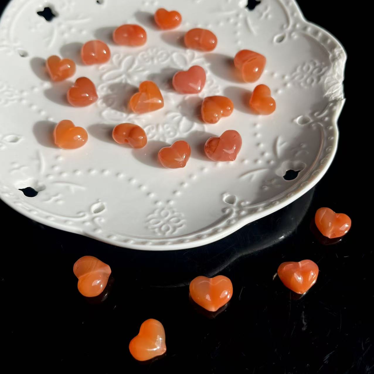 【大鱼甄选】南红屁桃爱心配件配饰通孔XD32多样性发其一