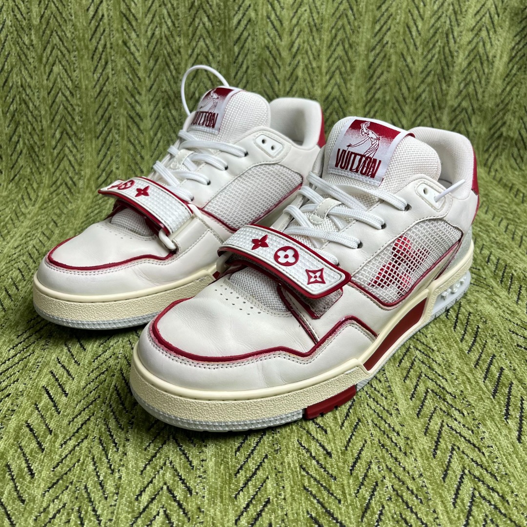 90新 LouisVuitton/路易威登 40.5码/6.5码trainer白红魔术贴/068