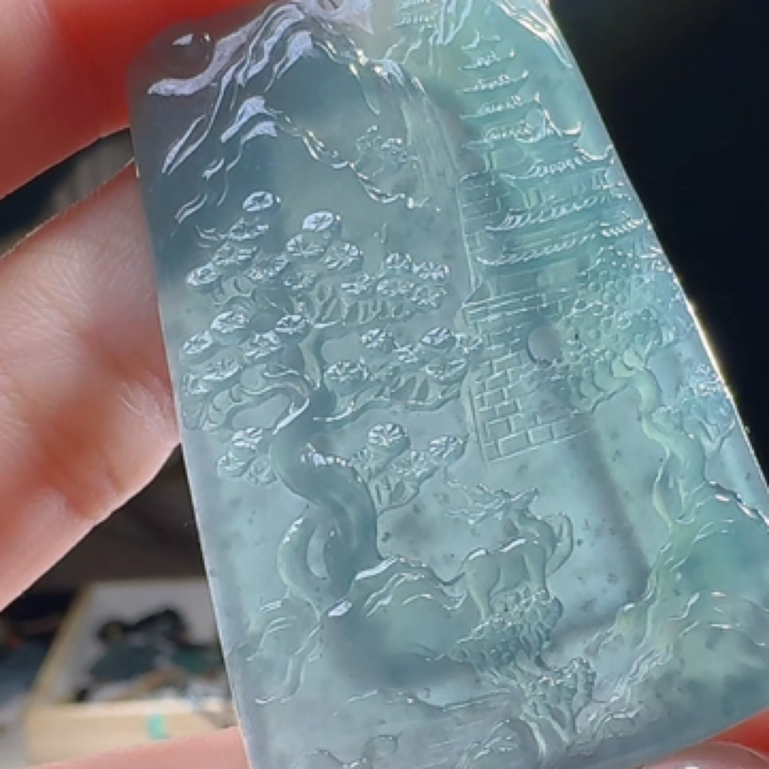 天然A货翡翠山水