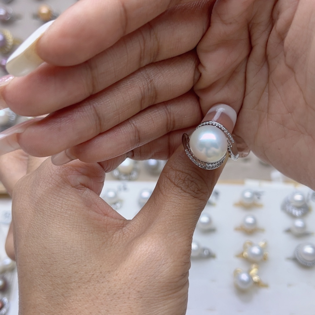 这***懒戒指合金淡水珍珠