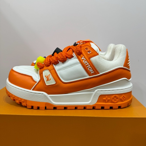 99新 LouisVuitton/路易威登 41码 trainer 白橙胖丁 时尚板鞋