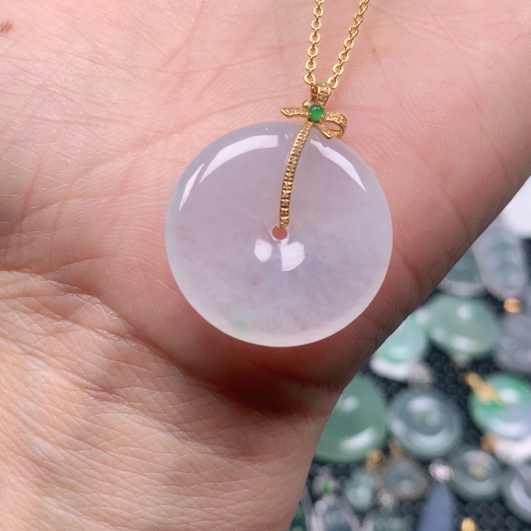 【闪购商品】翡翠吊坠(不含链)18K金镶嵌