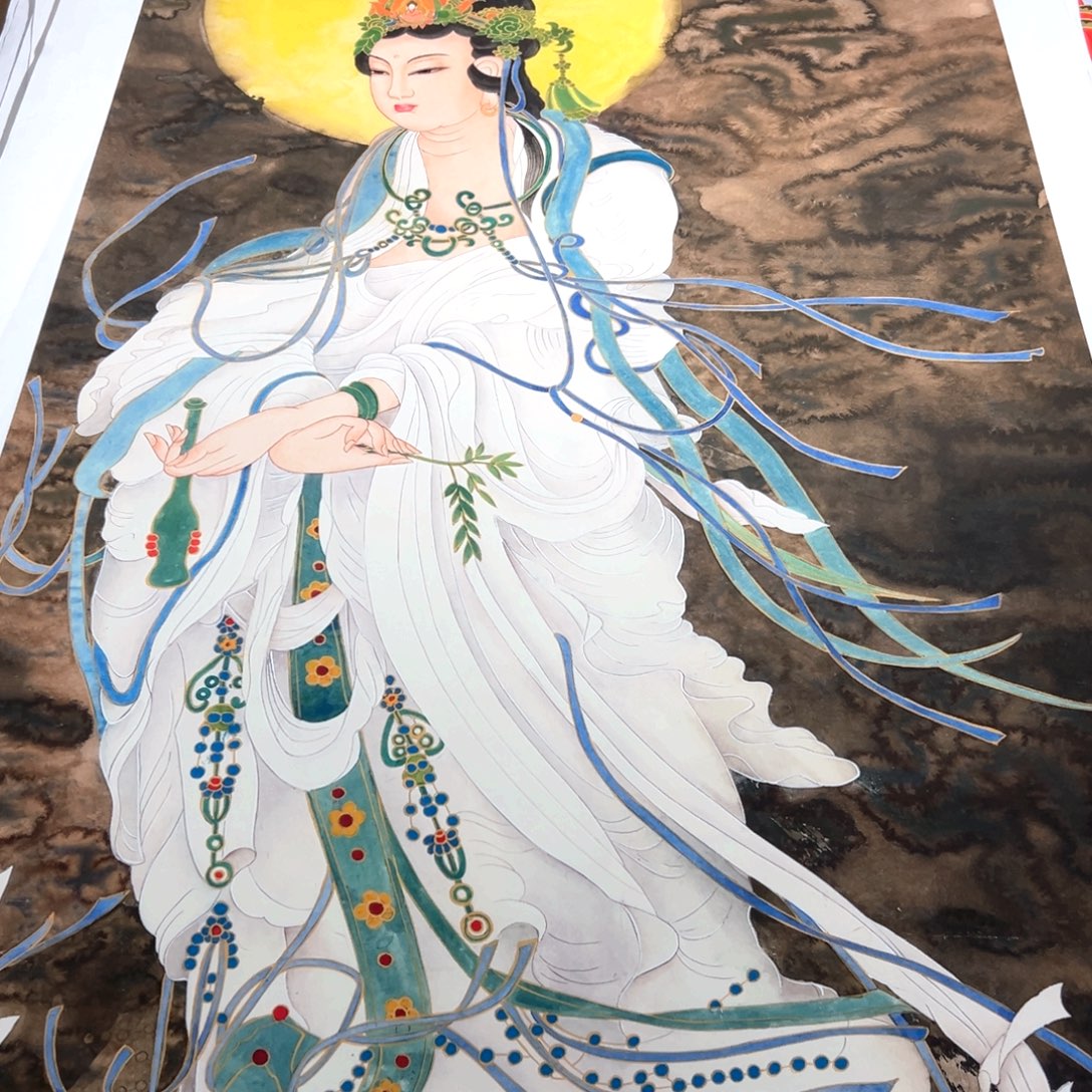 国画瑕疵福利观音菩萨作品