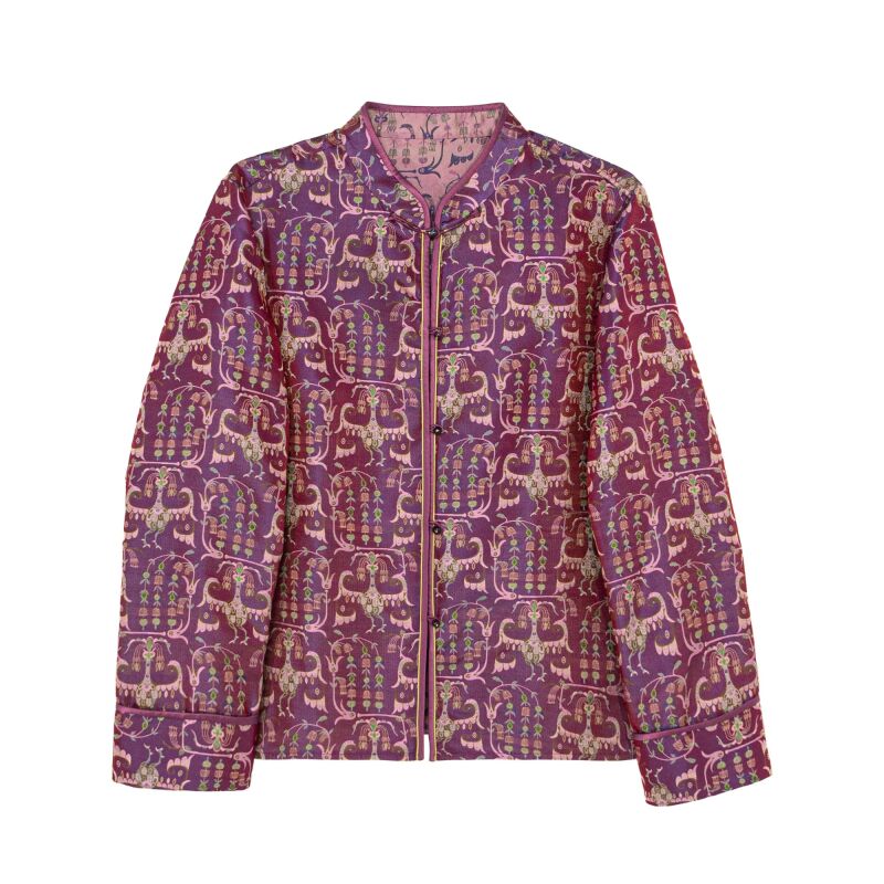 【梦棠】新中式桑蚕丝蜀锦国风提花气质立领长袖外套女C515213