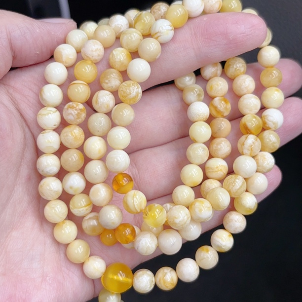 妖孽白花满蜡7➕瑕疵蜜蜡链子手链项链（568号）